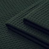 Encasa XO Kitchen Dish Towels Set Dark Green Waffle Weave Cotton 70x45cm 4pk view 7