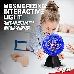 Blue Plasma Ball - 7 Inch - Tesla Coil Bulb Static