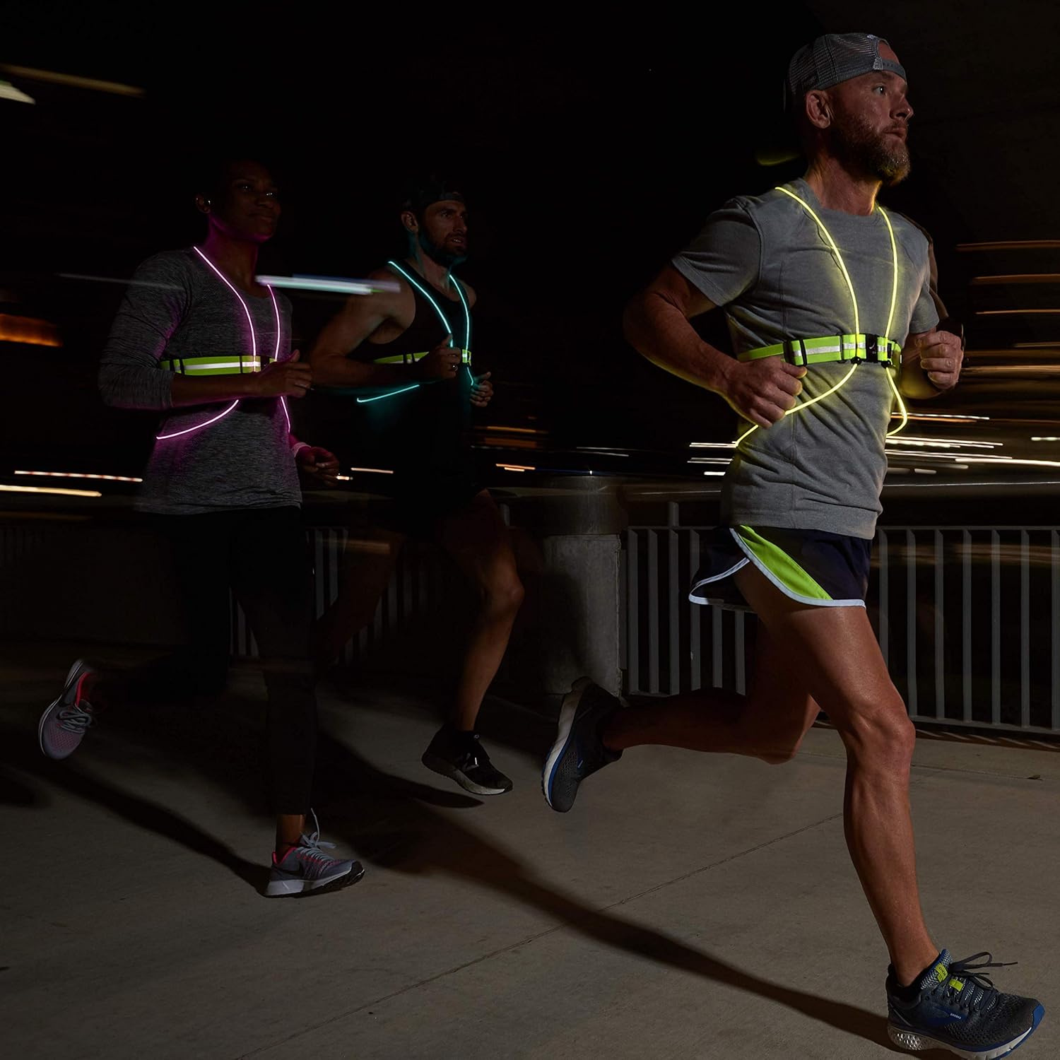 Tracer360 – Revolutionary Illuminated & Reflective Vest for Running or Cycling with Multicolored LED Fiber Optics (Women & Men, Adjustable, Lightweight, Weatherproof Gear for Jogging & Biking): Sports & Outdoors