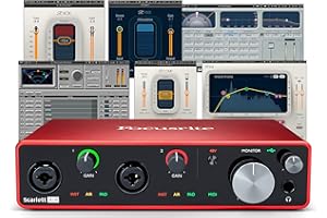 Focusrite Scarlett 4i4 (3rd Gen) USB Audio Interface plus Waves Musicians 2 Plugins Software Bundle
