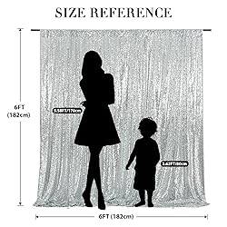 Eternal Beauty Silver Sequin Backdrop, 6x6 Ft