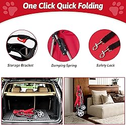 Pet Stroller 4 Wheels Dog Cat Stroller for Medium