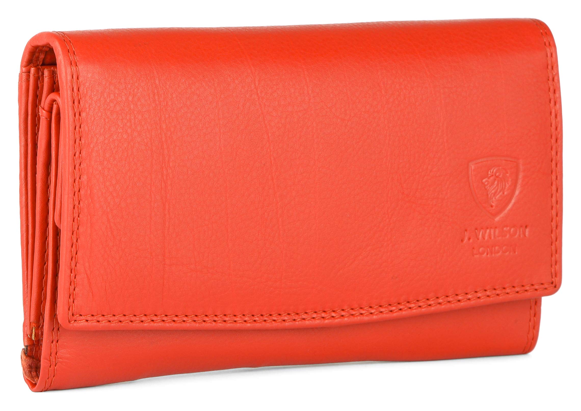 J. Wilson London Ladies RFID Protection Real Leather Purse Card Women Wallet Zip Coin Pocket