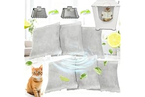PurifyLogix 6PCS Activated Charcoal Odor Absorber Bags Compatible with Modkat Flip Cat Litter Box Kit, Natural Freshest Coconut shell Charcoal Bags, Absorb Odors/Control Damp from Pets/Keep Home Fresh