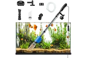 HEKIWAY Fish Tank Cleaner - Aquarium Gravel Cleaner, Electric Fish Tank Cleaning Tools, Adjustable Water Flow Aquarium Cleaner Kit, Turtle Betta Fish Tank Cleaner for Wash Sand, Water Changing