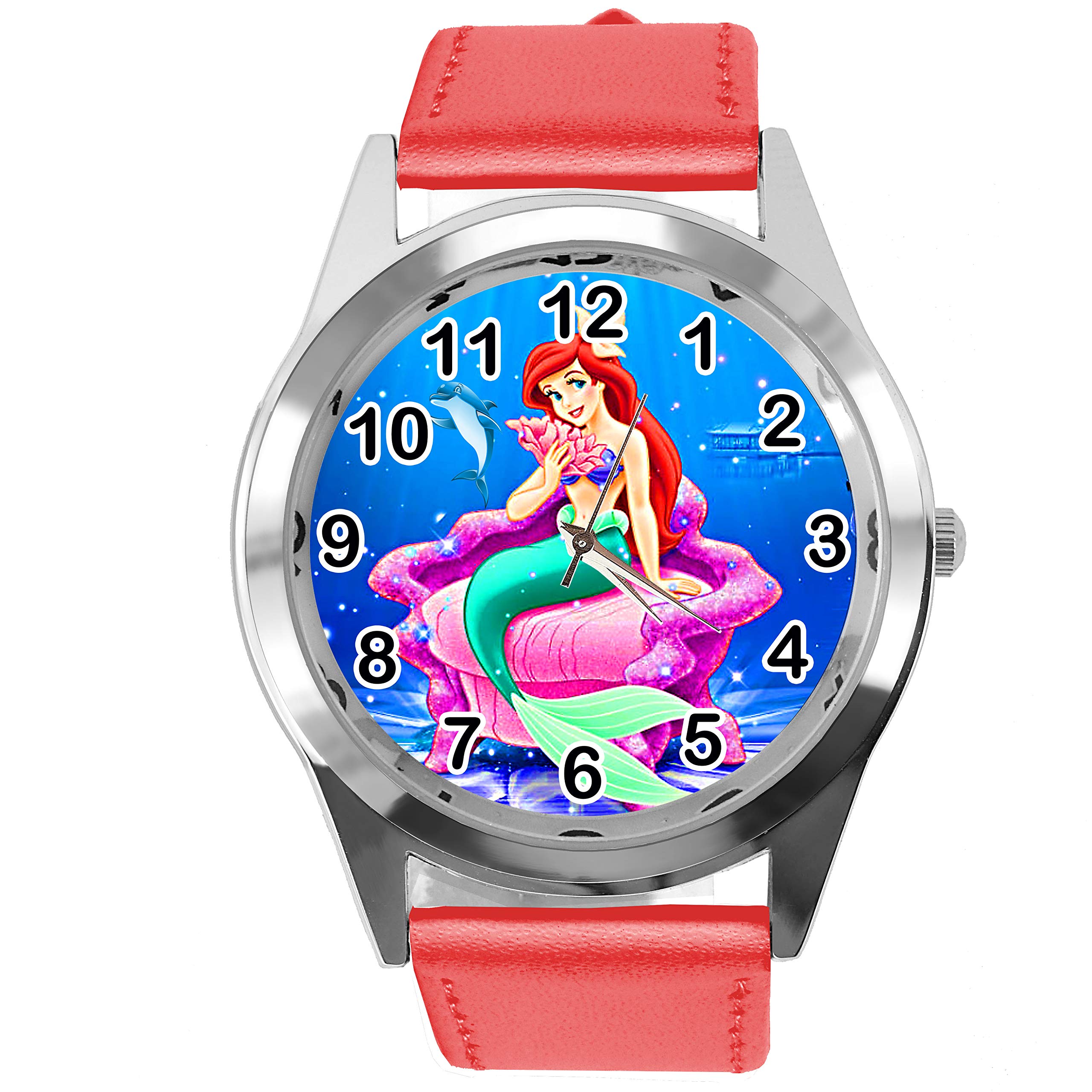 TAPORT Watch Analogue Quartz with Real Leather Band RED Round for Fans of sea