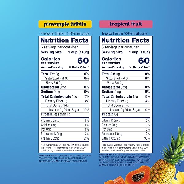 DOLE PINEAPPLE TIDBITS AND TROPICAL FRUIT IN 100% JUICE VARIETY PACK – DOLE FRUIT BOWLS SNACKS – 4 OZ BOWLS – 12 PACK