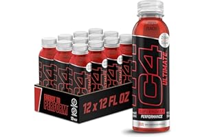 CELLUCOR C4 Ultimate Non-Carbonated Zero Sugar Energy Drink, Pre Workout Drink + Beta Alanine, 12 Fl Oz (Pack of 12)