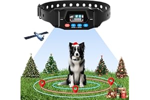 PUPKIDS GPS Wireless Dog Fence System Only for Outdoor Use - Multifunctional Electric Fence for Dogs Position by GPS&GNSS Satellite, Training Collar with 3 Working Modes Radius Up to 33-9999 Yards
