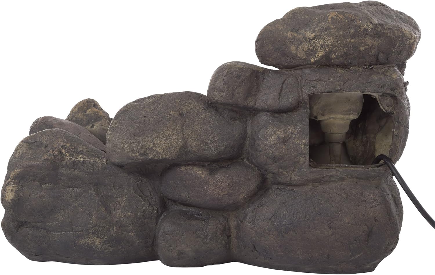 Outdoor Water Fountain With Stone Waterfall, Natural Looking Rock and Soothing Sound for Decor on Patio, Lawn and Garden By Pure Garden : Free Standing Garden Fountains : Garden & Outdoor