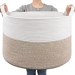 Goodpick Large Cotton Rope Basket, 83L Big Woven
