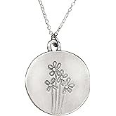 LISA LEONARD DESIGNS Pewter Bunch of Daisies Pendant Necklace in 18" Chain, Minimalists Jewelry, Dainty Necklaces, Necklaces For Women, Gift For Her
