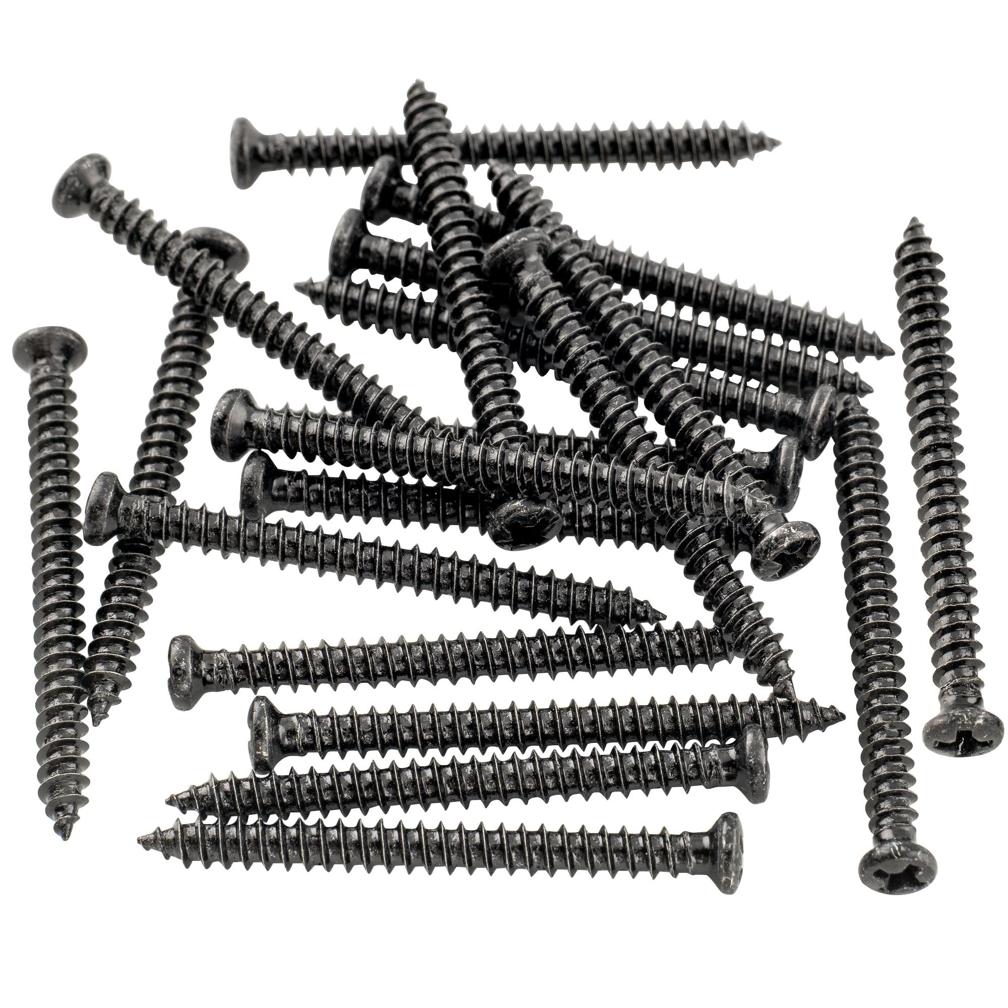 Musiclily Basic 2.8x32mm Metal Metric Thread P90 Style Pickup Mounting Screws, Black(Set of 20)