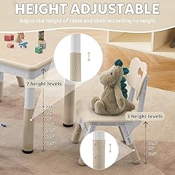 Adjustable Kids Table & Chairs Set for Ages 3-8