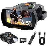 4K Night Vision Goggles for Adults: 4.5" HD Large Screen Digital Night Vision Device with 5000mAh Battery - Outdoor Exploration & Camping Gear Gifts for Men Husband