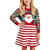 Magrank Toddler Christmas Sweater Dress Little Girl Long Sleeve Winter Xmas Knit Ribbed Cuffs Dresses