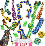 SHARLOVY XL Dog Chew Toys 14 Pack for Aggressive Chewers Large Breed