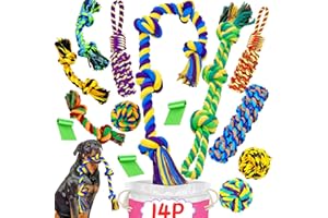 SHARLOVY XL Dog Chew Toys for Aggressive Chewers Large Breed, 14 Pack Tough Indestructible Dog Toys for Aggressive Chewers, Durable Puppy Chew Toys for Teething, Heavy Duty Cotton Dog Rope Toys for Large Dogs