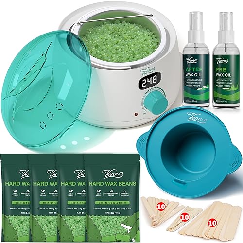 Vennco Waxing Kit, Wax Warmer Kit for Coarse Hair Removal, Hard 