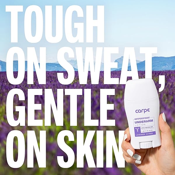 CARPE UNDERARM ANTIPERSPIRANT AND DEODORANT, CLINICAL STRENGTH WITH LAVENDER CITRUS SCENT, COMBAT EXCESSIVE SWEATING STAY FRESH AND DRY, GREAT FOR HYPERHIDROSIS.