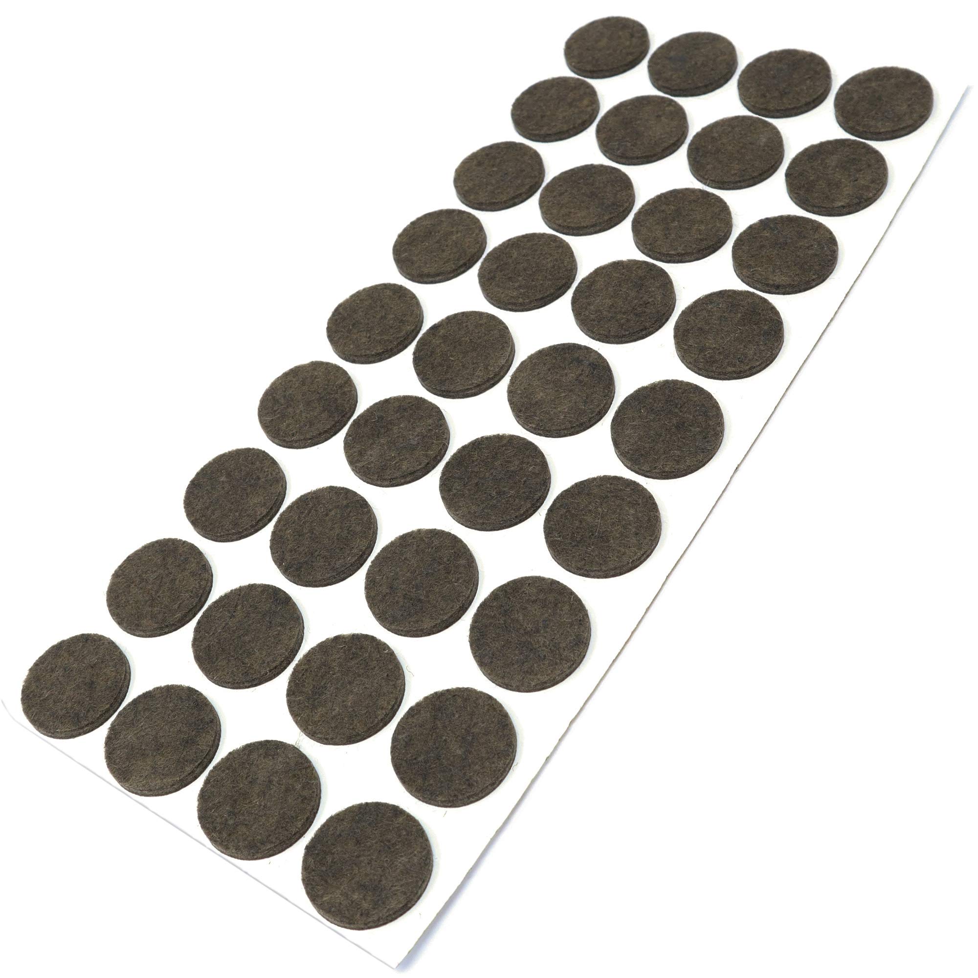 Adsamm® / 36 x self-adhesive felt pads/Brown/ø 0.94'' (ø 24 mm) / round / 0.138'' / 3.5 mm thick stick-on furniture felt glides/Furniture & Chair Glides