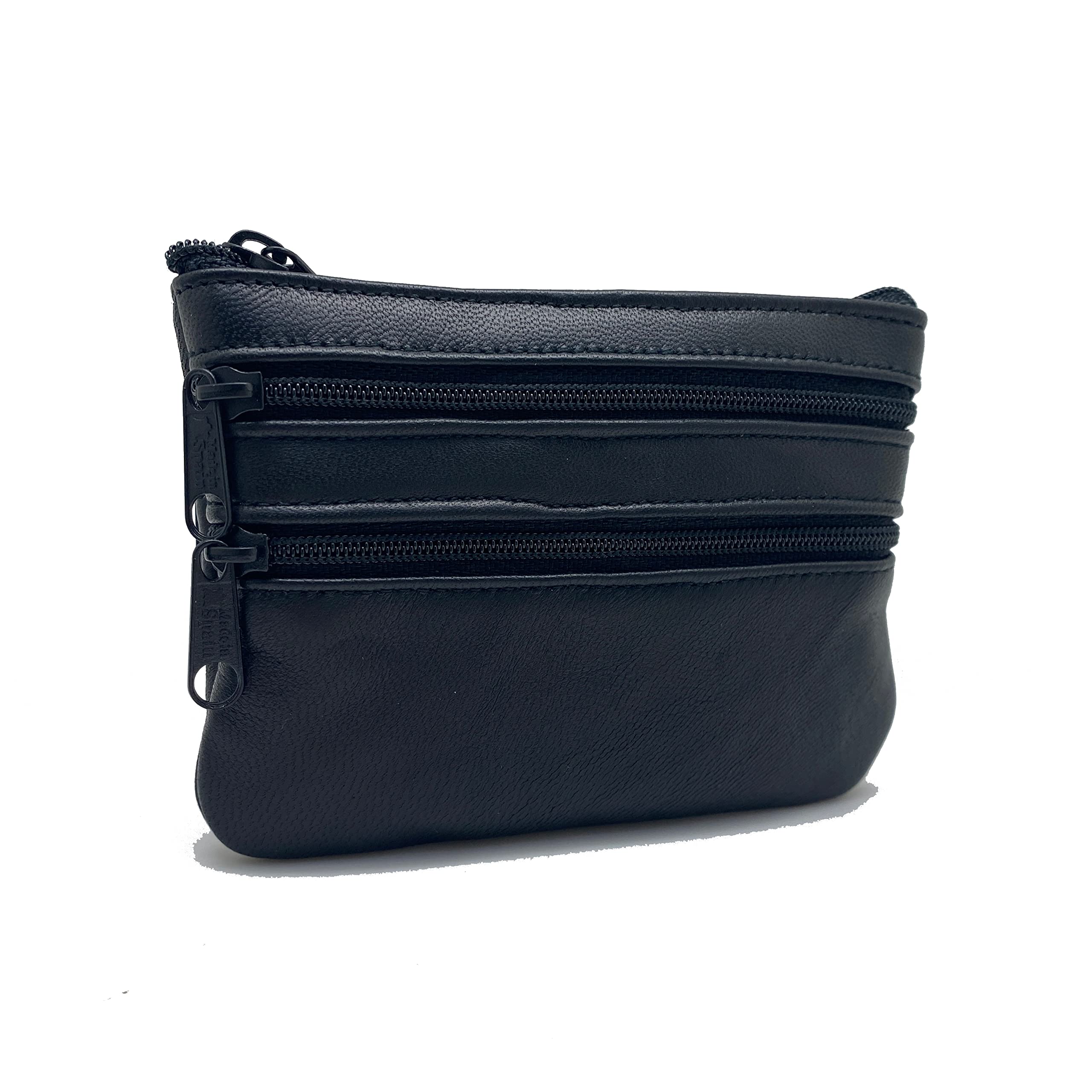 LUGUPELL Unisex Adult Leather Wallet Made in Spain with Three Zippers 109 01 Black 13 x 9