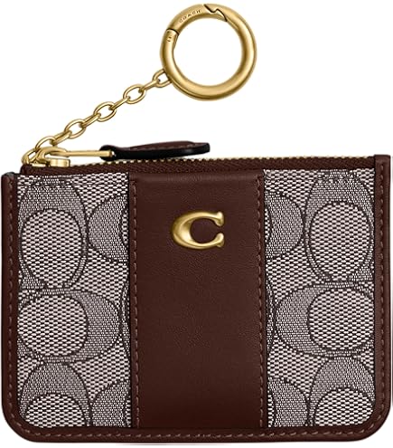 小物 Like new coach signature mini coin case NWT Coach Mini Skinny ID Case Crossgrain Key Ring Coin Case