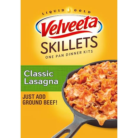 Velveeta cheesy skillets dinner kit lasagna (021000039821)