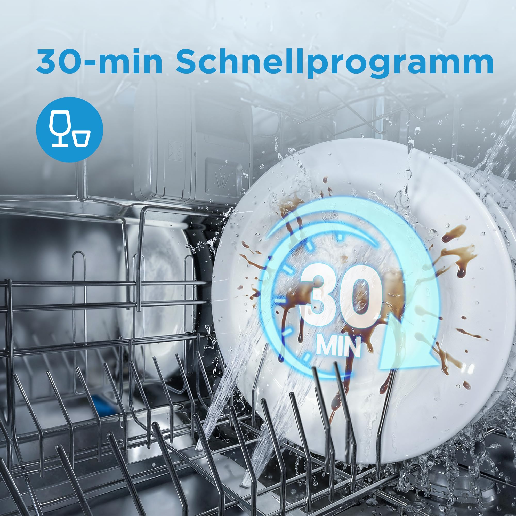 Midea SV 4.60 wi Geschirrspüler Vollintegriert 60cm, 14 Maßgedecke, 8 Programme, Automatische Türöffnung, LED Display, Leise, Vollwasserschutz, Spülmaschine Unterbaufähig 4