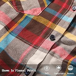 Match Womens Button Down Flannel Plaid Shirts roll