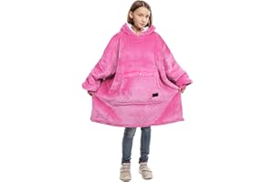Catalonia Blanket Hoodie for Kids, Oversized Wearable Sherpa Sweatshirt Pullover for Teens Youth, Gift Idea