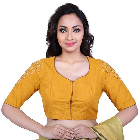 Women's Cotton Silk Embroidered Blouse (D-005360)