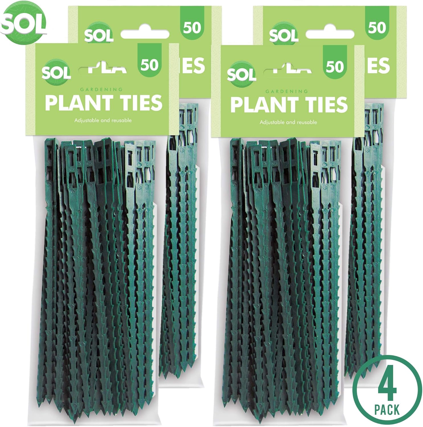 200 x Green Garden Twist Ties Versatile Plastic Ties for Home and