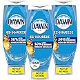Dawn Ultra EZ-Squeeze Dish Soap Liquid, Dishwashing Liquid, Grease Removal, Upside Down Bottle, Original, 3x650mL