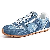 LUCKY STEP Women's Mesh Fashion Sneakers Non Slip Breathable Casual Running Shoes Stylish Retro Lace Walking Sneaker