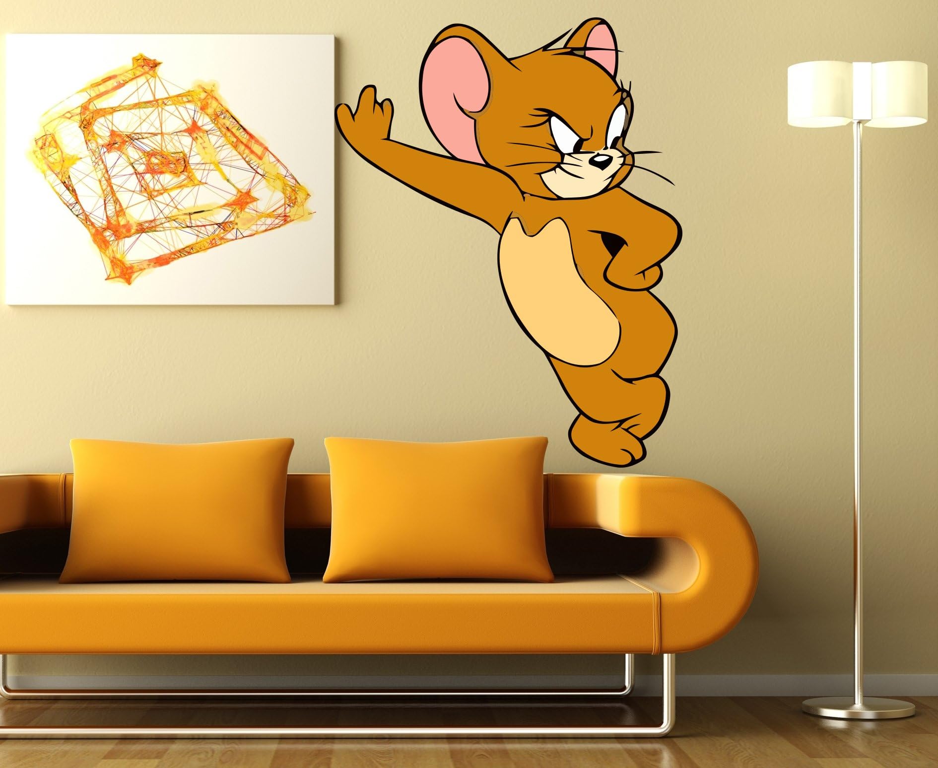 Tom & Jerry Full Color Decal, Full Color Sticker, Colored Tom Jerry Decal, Colored Tom and Jerry Wall Art, gc072 (33 x 47)