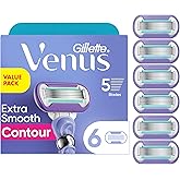 Gillette Venus Deluxe Smooth Swirl Womens Razor Blade Refills, 6 Count, Moisture Ribbon to Protect Against Irritation