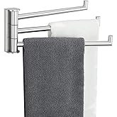 Aomasi Brushed Nickel Swivel Towel Bar, 304 Stainless Steel Triple Rotatable Towel Rack, Wall Mounted