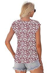 AUSELILY Womens Cap Sleeve T-Shirt Casual Loose Fit
