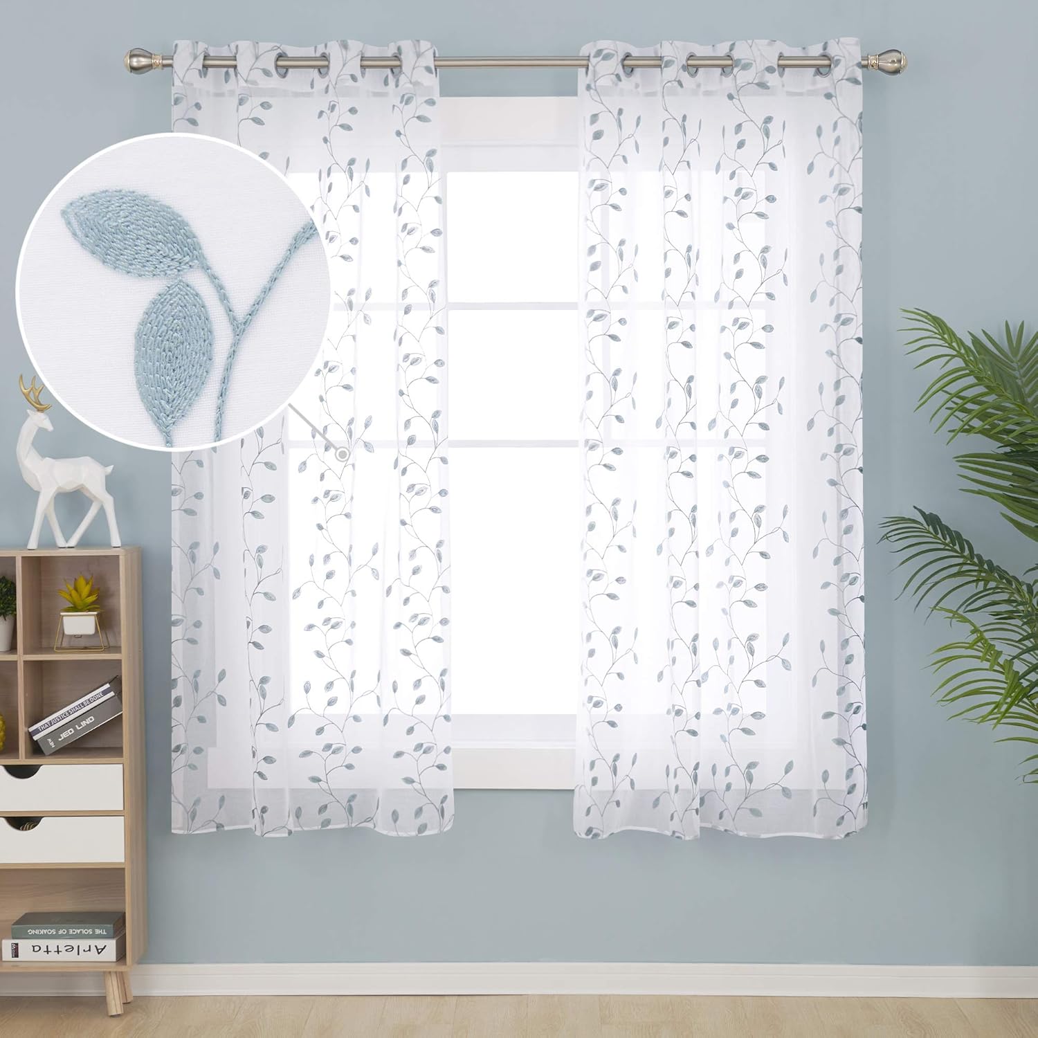 Deconovo Gardinen Kinderzimmer Jungen Stores Voile Vorhang Leinenoptik Osenvorhang Transparent Dekoschal Mit Stickerei 138x140 Cm Dunkelblau Blatt 2er Set Fensterdekoration Vorhange Ayurvedanetworkbhu Com Gardinen Für Das Kinderzimmer