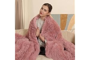 COZYTY Heated Blanket Electric Blanket Full Size, Super Cozy Luxury Faux Fur & Thick Sherpa Heating Blanket with 6 Heating Levels & 1-10 Hours Auto Off, Fast Heating & Machine Washable, 72" x 84", Dusty Rose