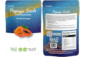SOLO THERAPY Papaya Seeds, Dried Whole Seeds, 1 oz (28 g), Raw, Natural (1 ounce (28 grams))