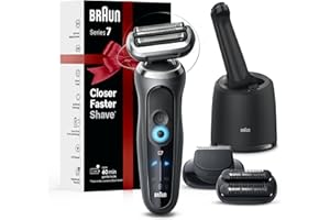 Braun Electric Shaver for Men, Series 7 7185cc, Waterproof, Wet & Dry Shave, Shaving Kit with SmartCare Center and Beard Trimmer, 3 Shave Modes, 60 Minute Battery Runtime, 10 Piece Set