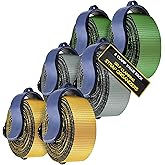 Ratchet Strap Storage Organizer Clamps [6-Pack] Universal Holder for 1" and 1.5" Straps - Industrial Grade Heavy Duty J-Clamps with Hanging Hook Loops (Blue)