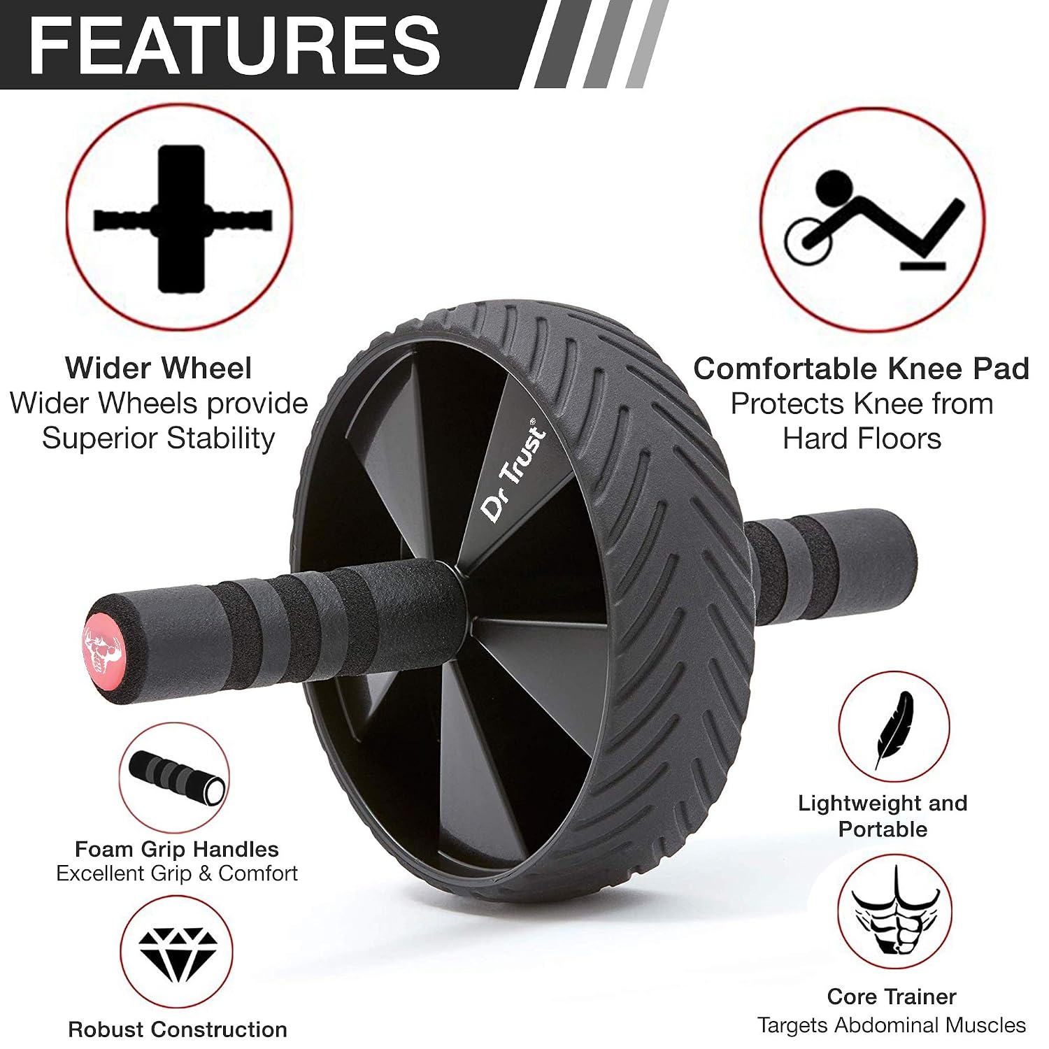 Dr Trust AB Wheel Abdominal Exercise Ab Blaster Fitness Roller