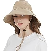 EINSKEY Women's Sun Hat with Neck Flap, UPF 50+ UV Protection Wide Brim Packable Cotton Hat for Fishing Hiking Garden Beach