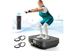 TDH Vibration Plate Exercise Machine, Power Plate Vibration Platform for Weight Loss,Vibrating Plate for Lymphatic Drainage, Shaping Toning with Resistance Band,Home Gym