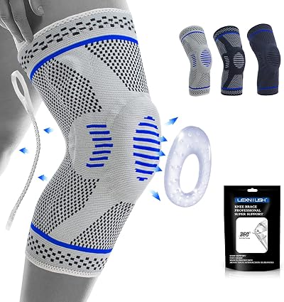 Lexniush Professional Knee Support Sleeve XL Anti Slip Patella Gel Pads