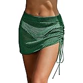AI'MAGE Women's Crochet Swimsuit Cover Up Skirt 2026 Knit Drawstring Beach Sarong Coverups Bikini Wrap for Swimwear XS-XXL