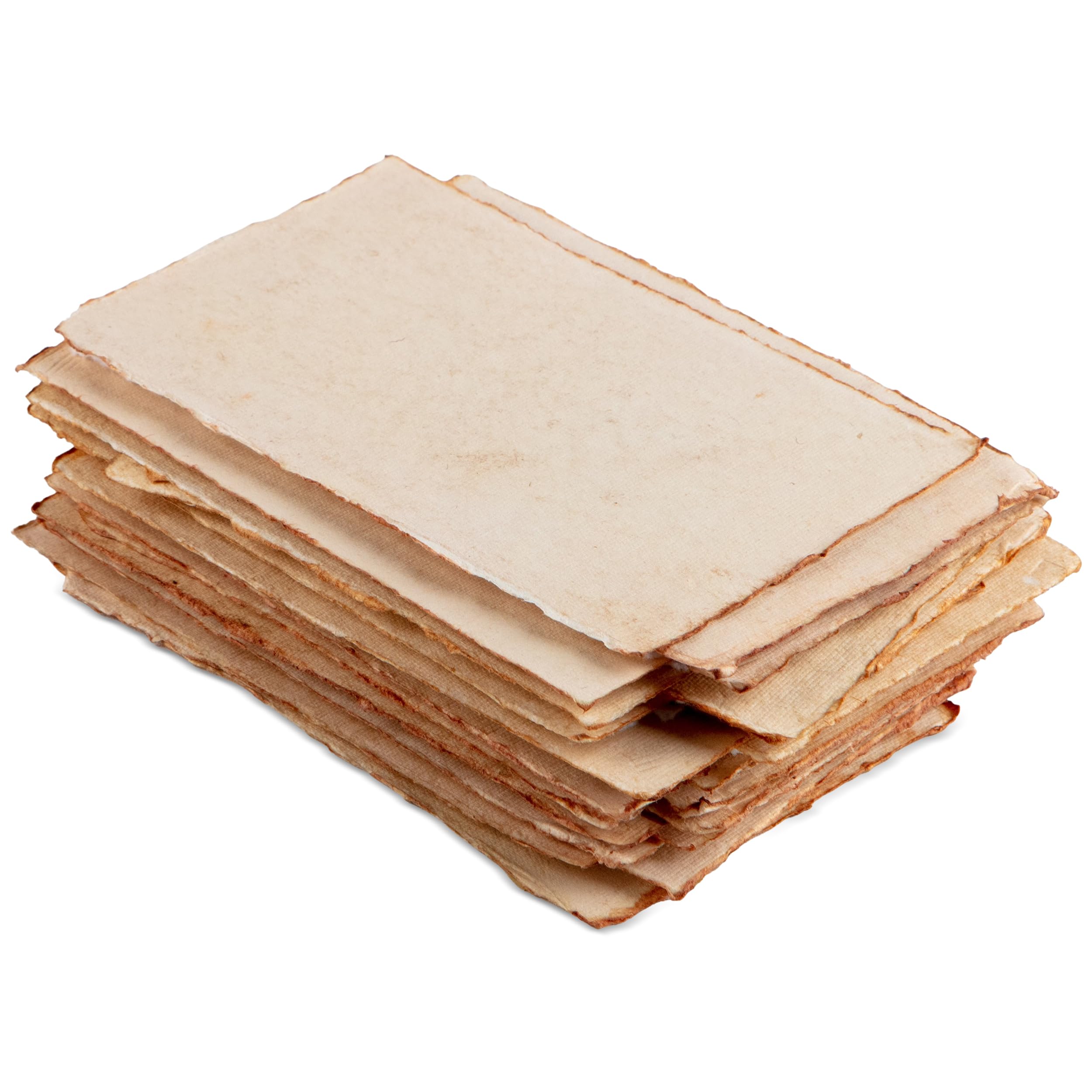 Wanderings 300 GSM Thick Handmade Watercolor Paper 11x16 cm Vintage Handmade Paper with Deckled Edge Cold Press Antique Paper for Artists, Painting, Calligraphy, Crafts & Journaling – 25 Loose Sheets